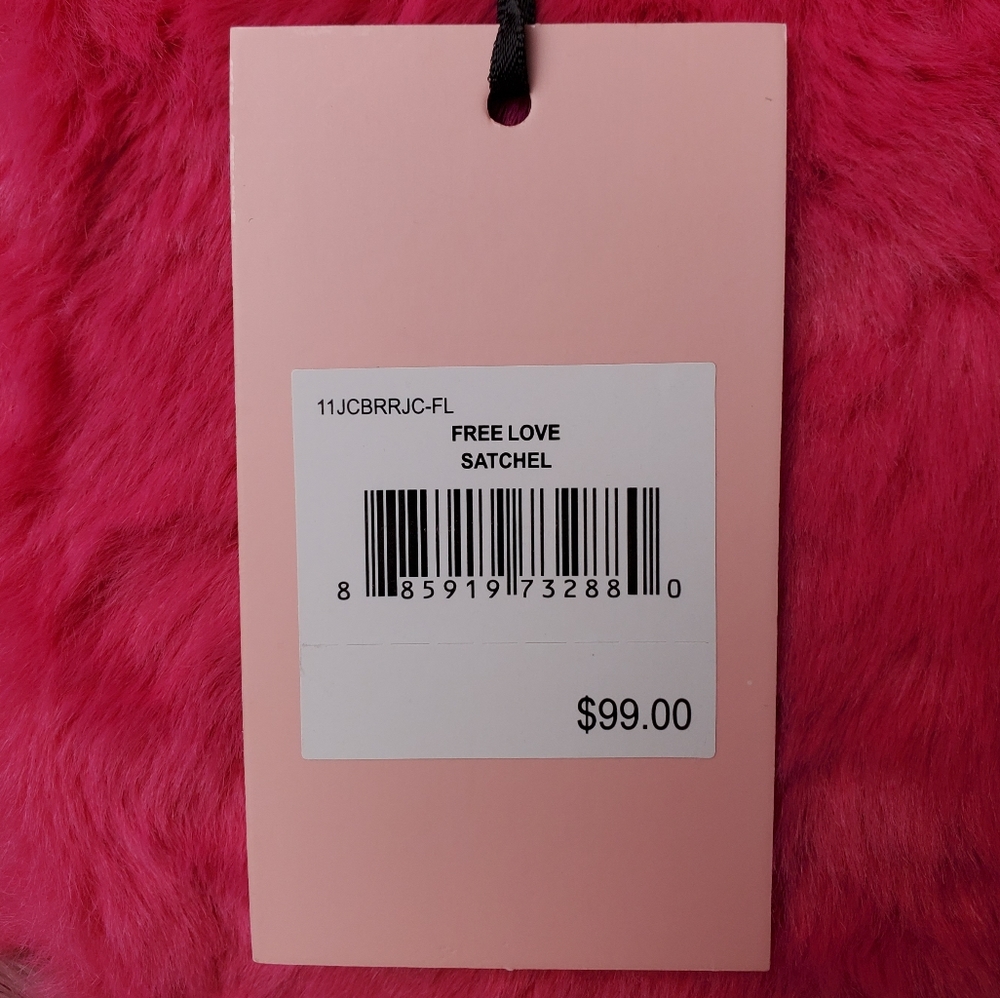 JUICY COUTURE pink free love fur satchel crossbody bag - Picture 9 of 9